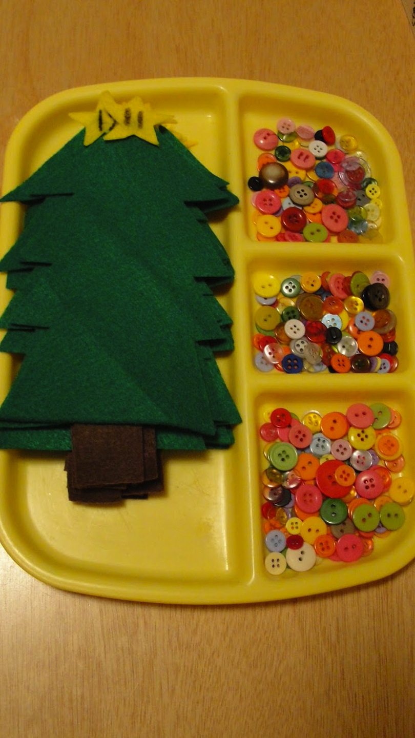 Felt and button christmas tree crafts