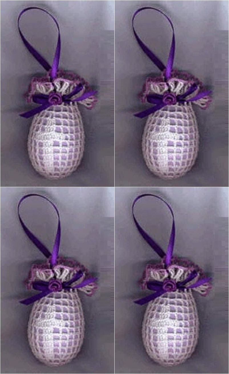 Filet cros Easter egg cover Crocheted Easter Egg Patterns
