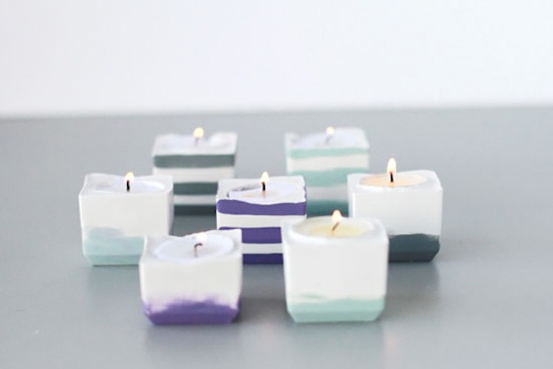Ice cube tray votive holders 15 Awesome Homemade Candle Holder Ideas
