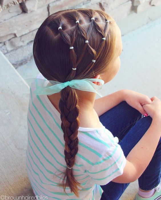 Netted side braid toddler hairstyle