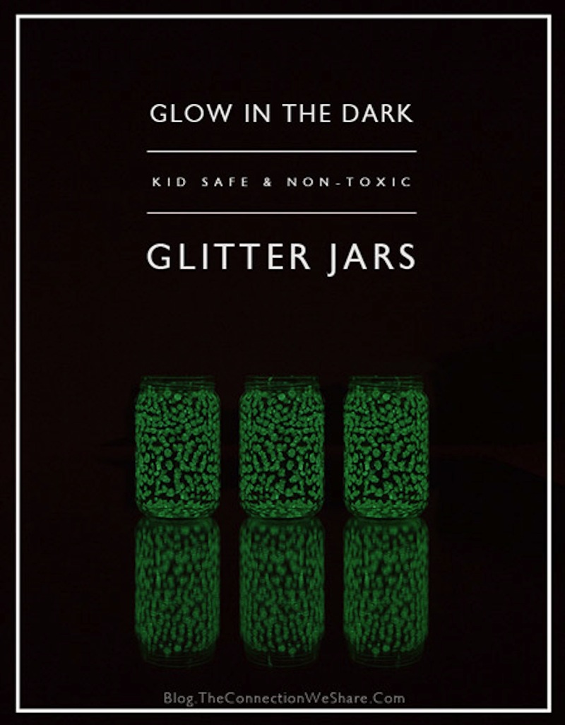 Non toxic glow in the dark glitter jars
