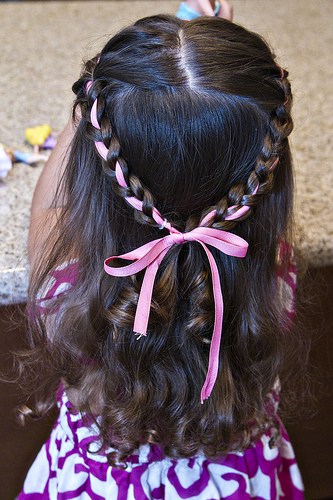 Princess braided brown toddler hair