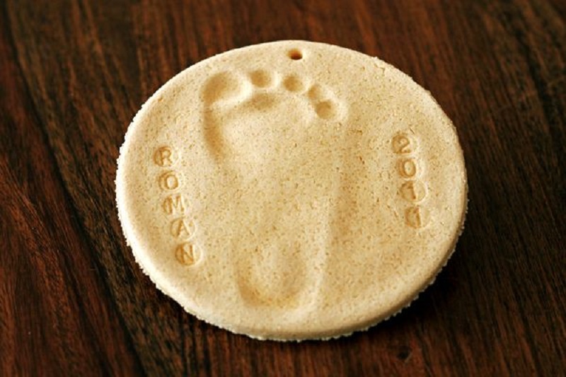 Salt dough footprints