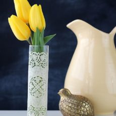 Simple lace vase 230x230 11 Stunning Lace Decoupage Projects