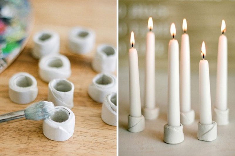 Small clay candle holders