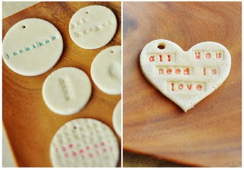 Stamped quote ornaments