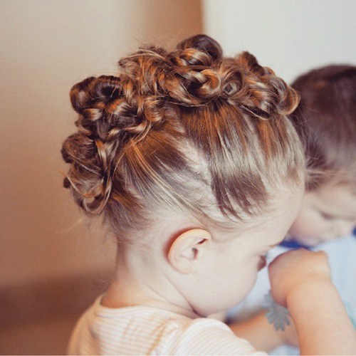 Toddler knotted mohawk hairstyle