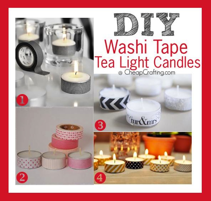 Washi tape tea light candles 15 Unique Tealight Candle Projects