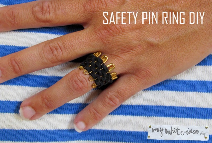 Woven safety pin ring
