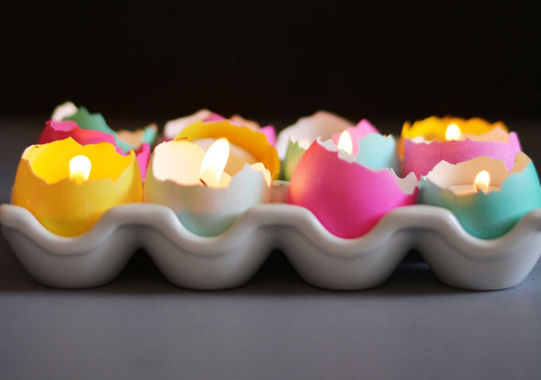 Diy eggshell tealights