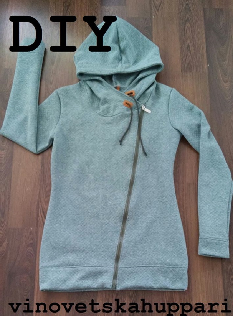 A line zipper hoodie