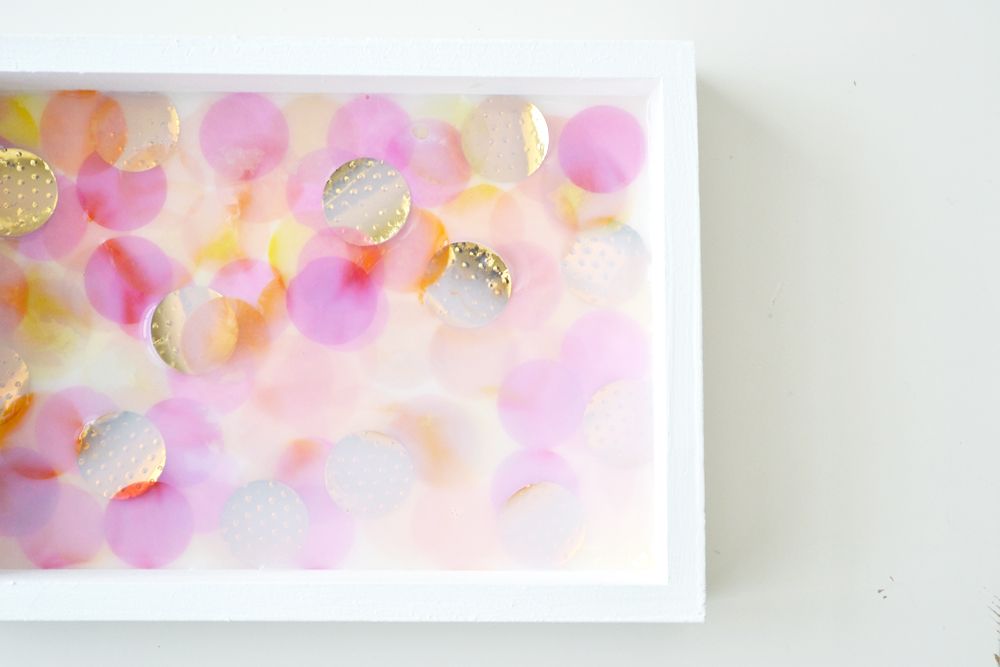 Confetti jewelry trays squeeze and pour modpodge
