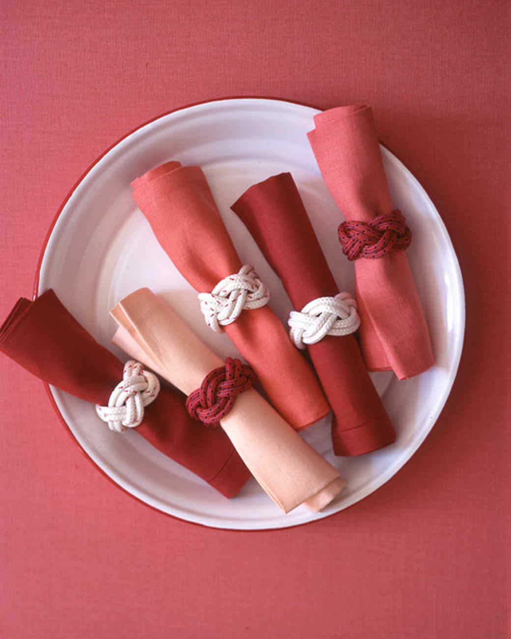Diy knotted napkin rings