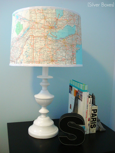 Diy map covered lampshade