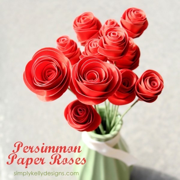 Diy persmimmon paper flowers