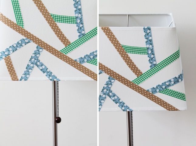 Fabric Tape DIY Lampshade These 20 DIY Lampshades Will Light Up You Room In A Whole New Way!
