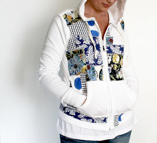Fabric applique hoodie DIY Sweatshirt Alterations and Patterns