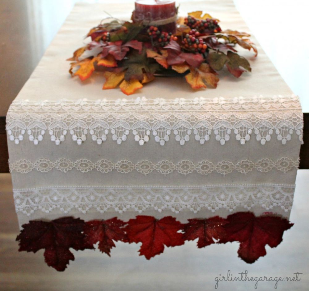 Lace table runner for fall