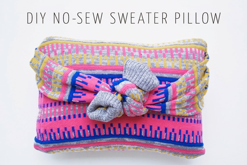 No sew sweater pillow