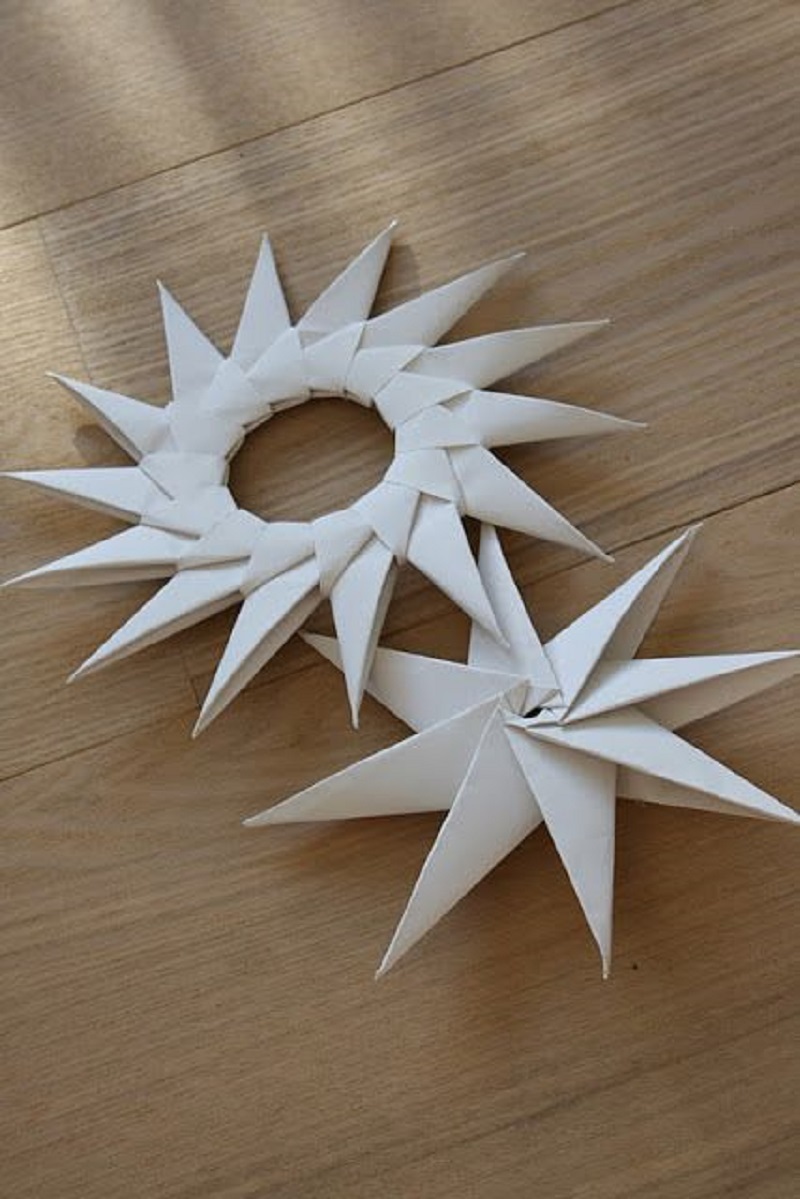Origami star rings