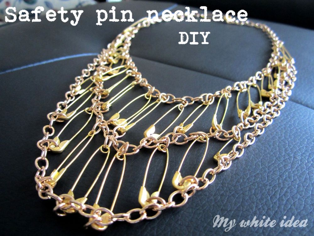Safety pin bib necklace