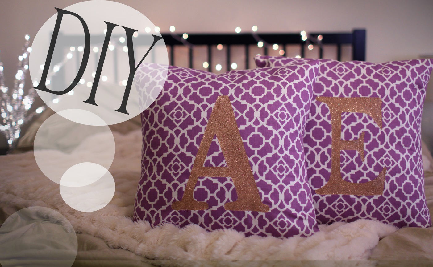 Sparkly monogrammed pillow cases No Sew Pillow Case Patterns