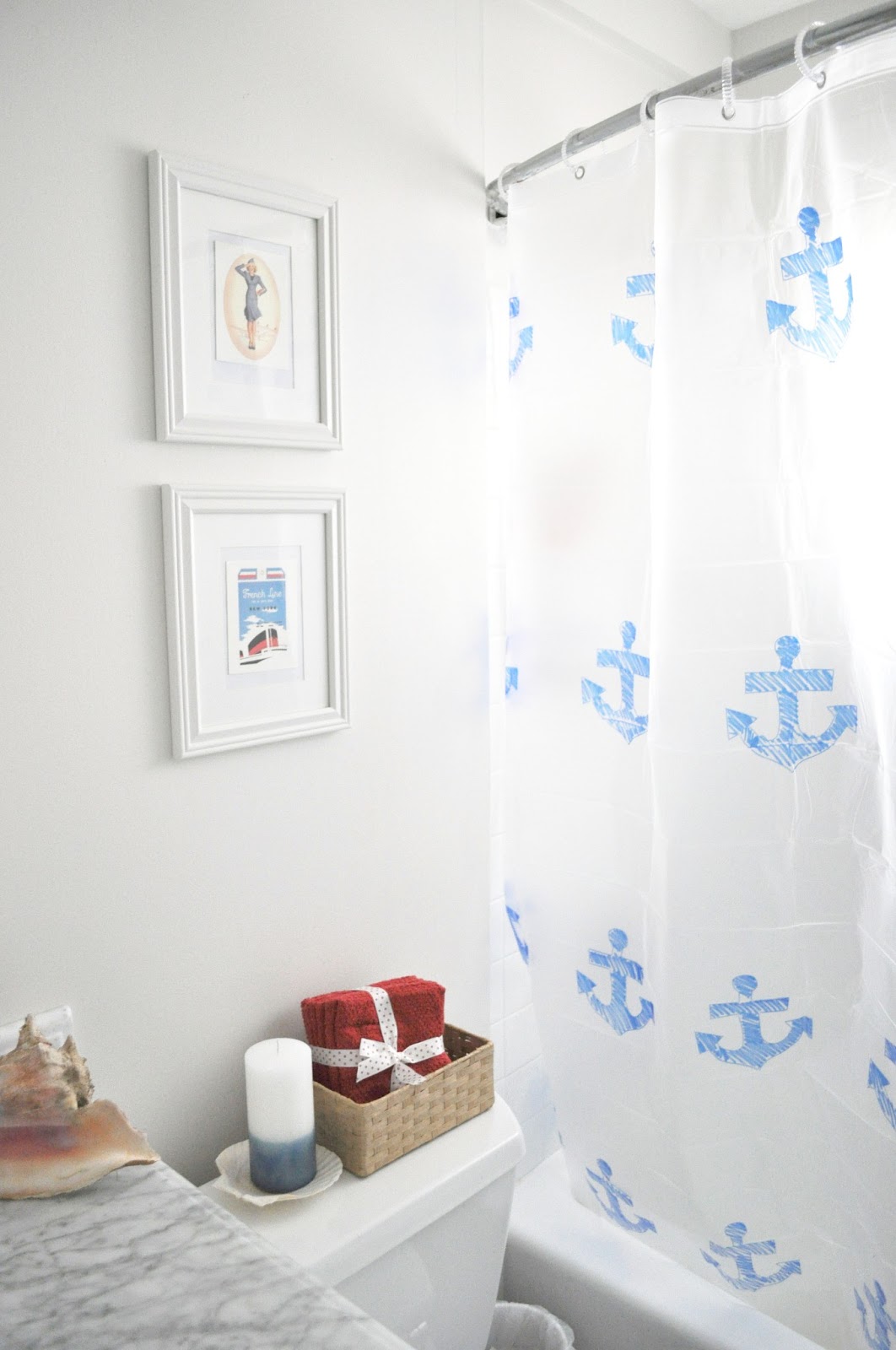 Diy anchor shower curtain