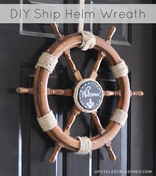 Diy nautical ship helm wreath upcycledtreasures