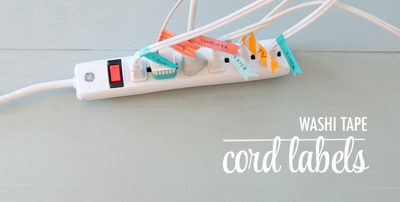 washi tape cord labels 50 Organization DIYs To Help Get Your Life In Order