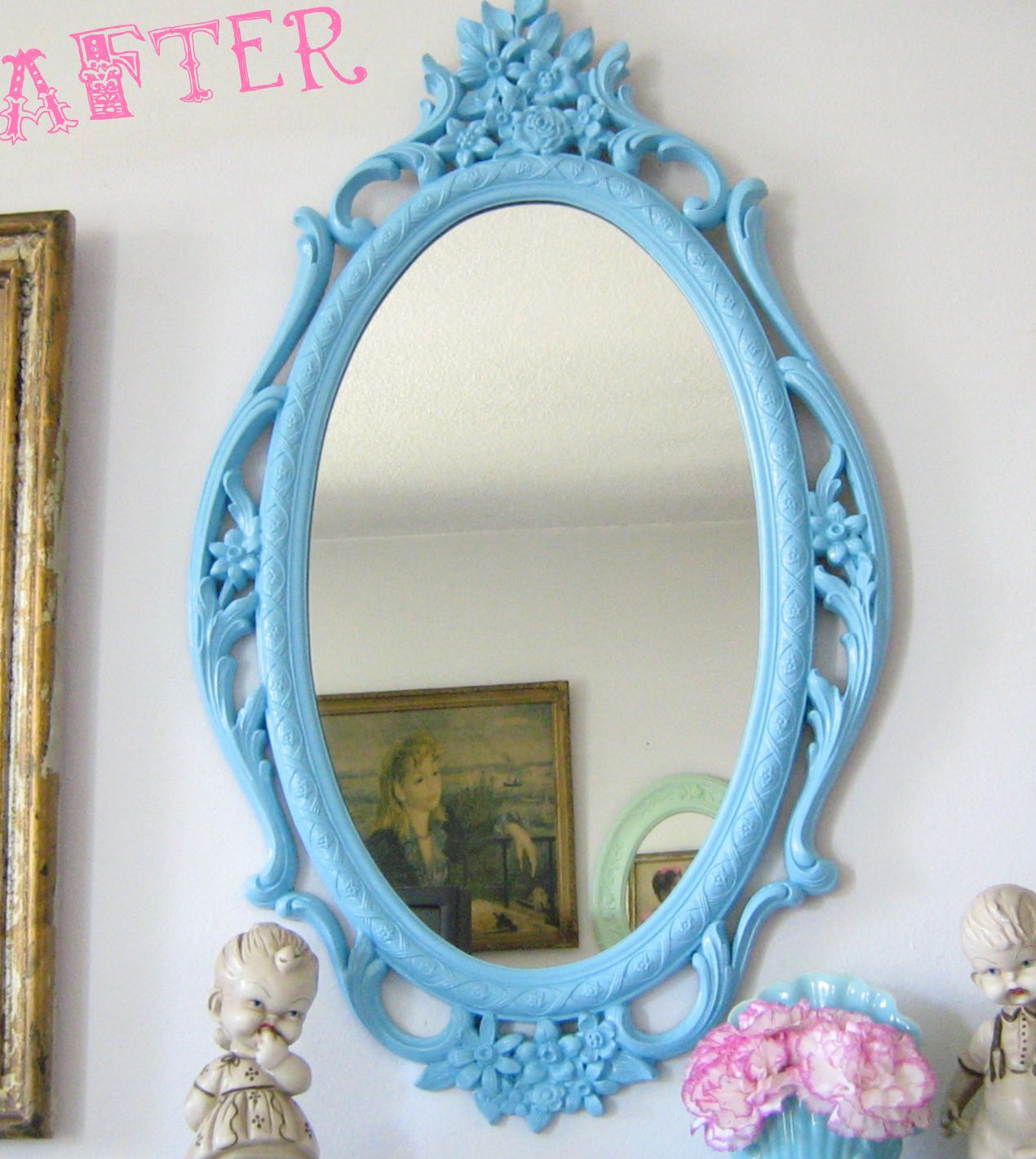 Blue frame mirror