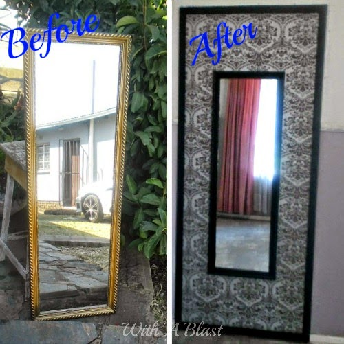 Door and wallpaper mirror frame Ways to Upcycle Old Mirrors