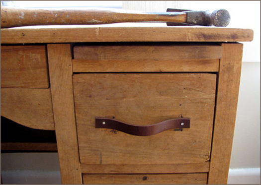 Leather belt drawer handles