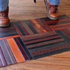 Leather belt floor mat