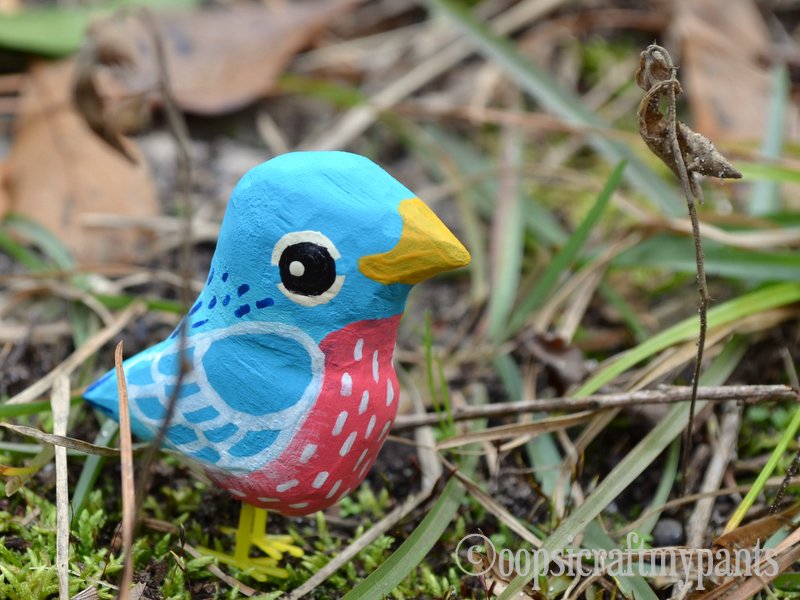 Painted wooden bird Easy Whittling Projects   Things To Carve from Wood