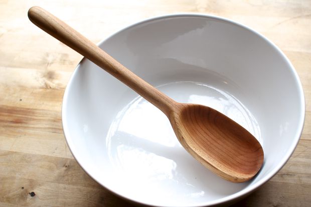 Simple wooden mixing spoon