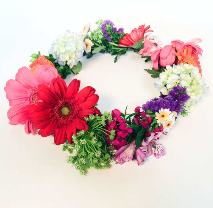 Super Colorful DIY Flower Crown These 50 DIY Flower Crowns Will Make All Your Fairy Tales Come True