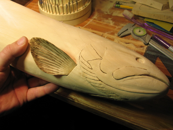 Whittled Bass fish Easy Whittling Projects   Things To Carve from Wood