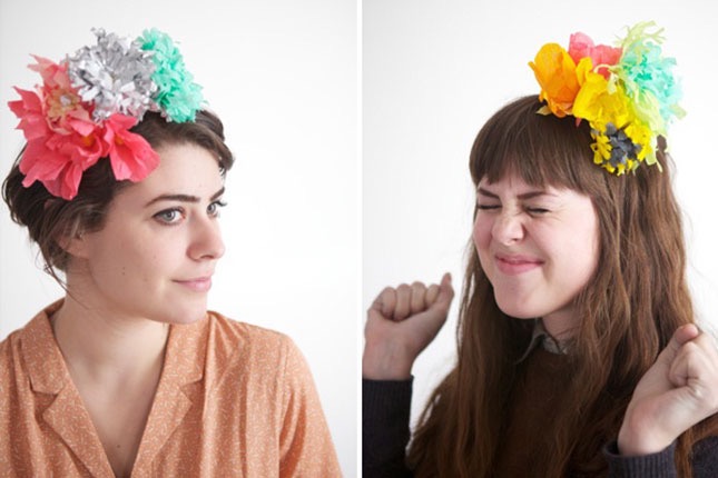 Diy floral party hats