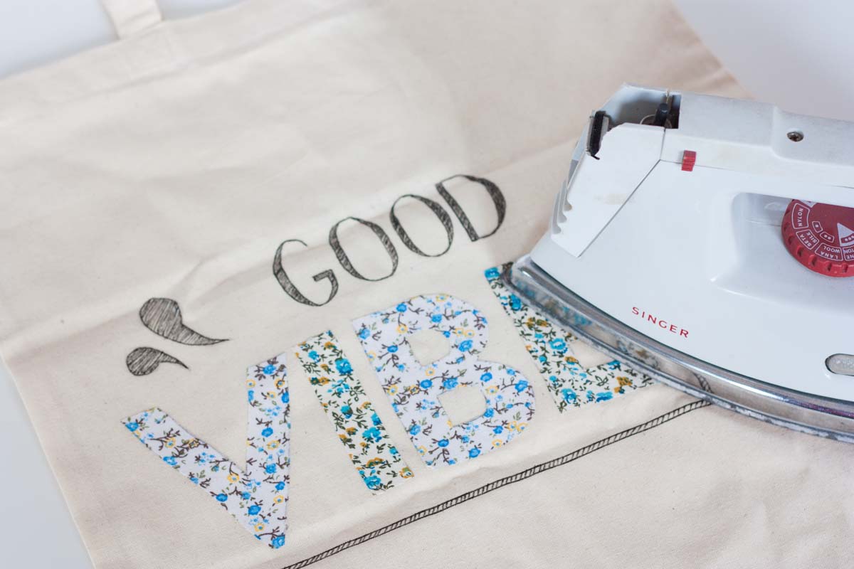 Diy floral quote tote bag iron