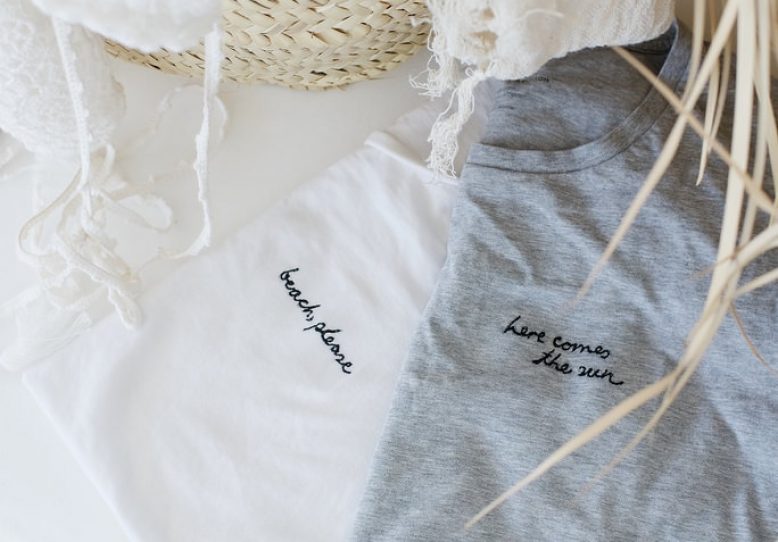Diy word embroidery shirts