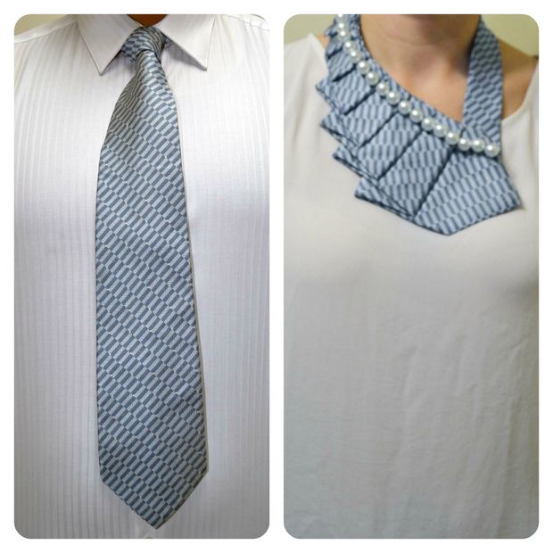 Beaded necktie collar