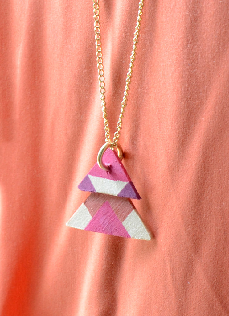 Diy wooden triangle necklace project