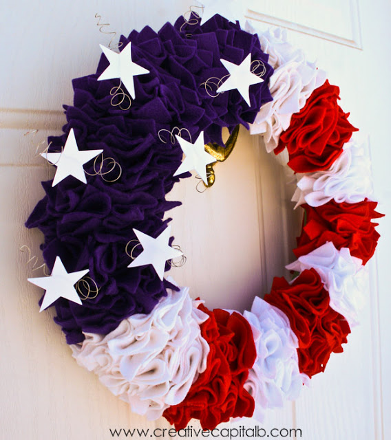 Ruffled patriotic wreath white balance edit