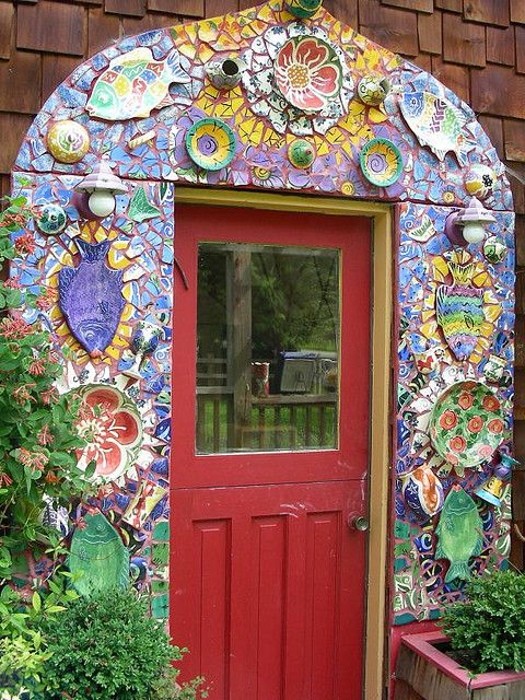Stunning mosaic door frame