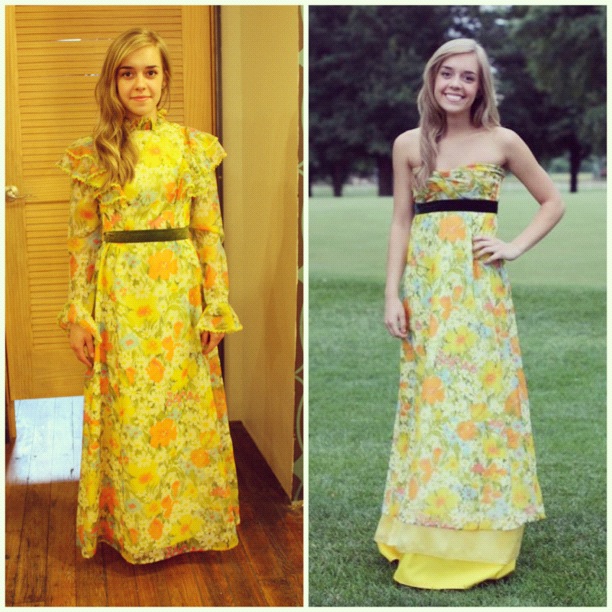 Vintage prom dress upcycle