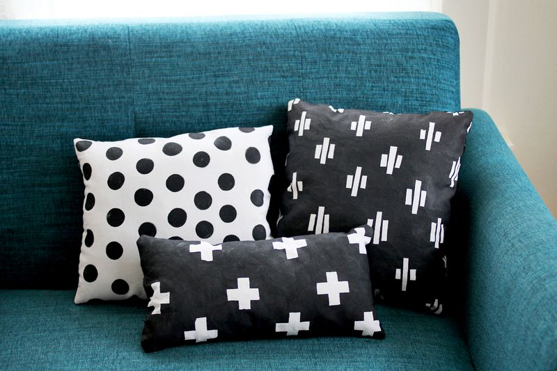 Dot and cross pillows