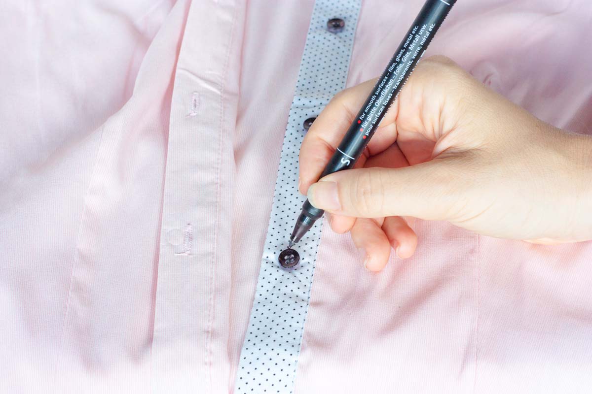 Eye buttons shirt diy textile marker
