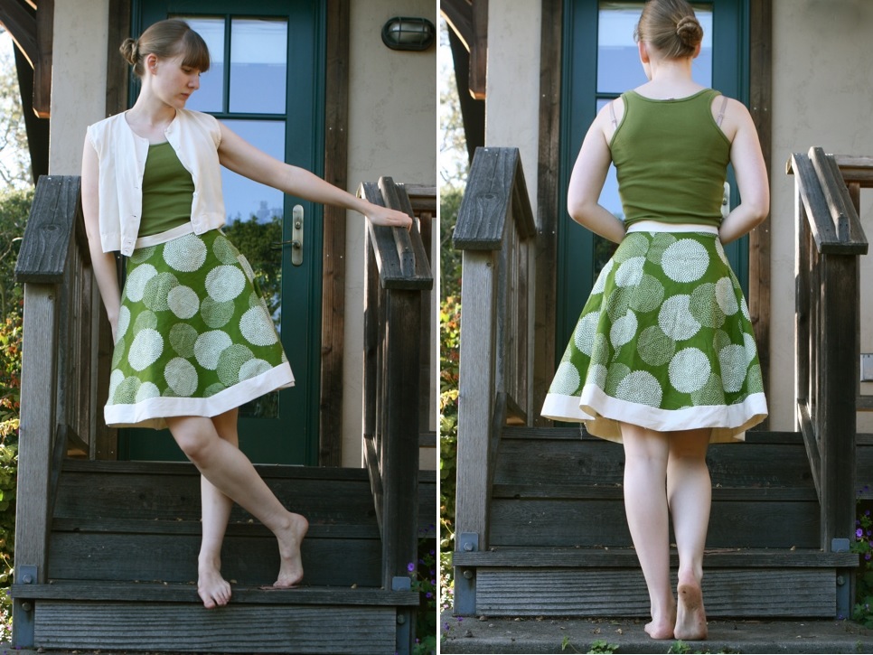 Green summer skirt