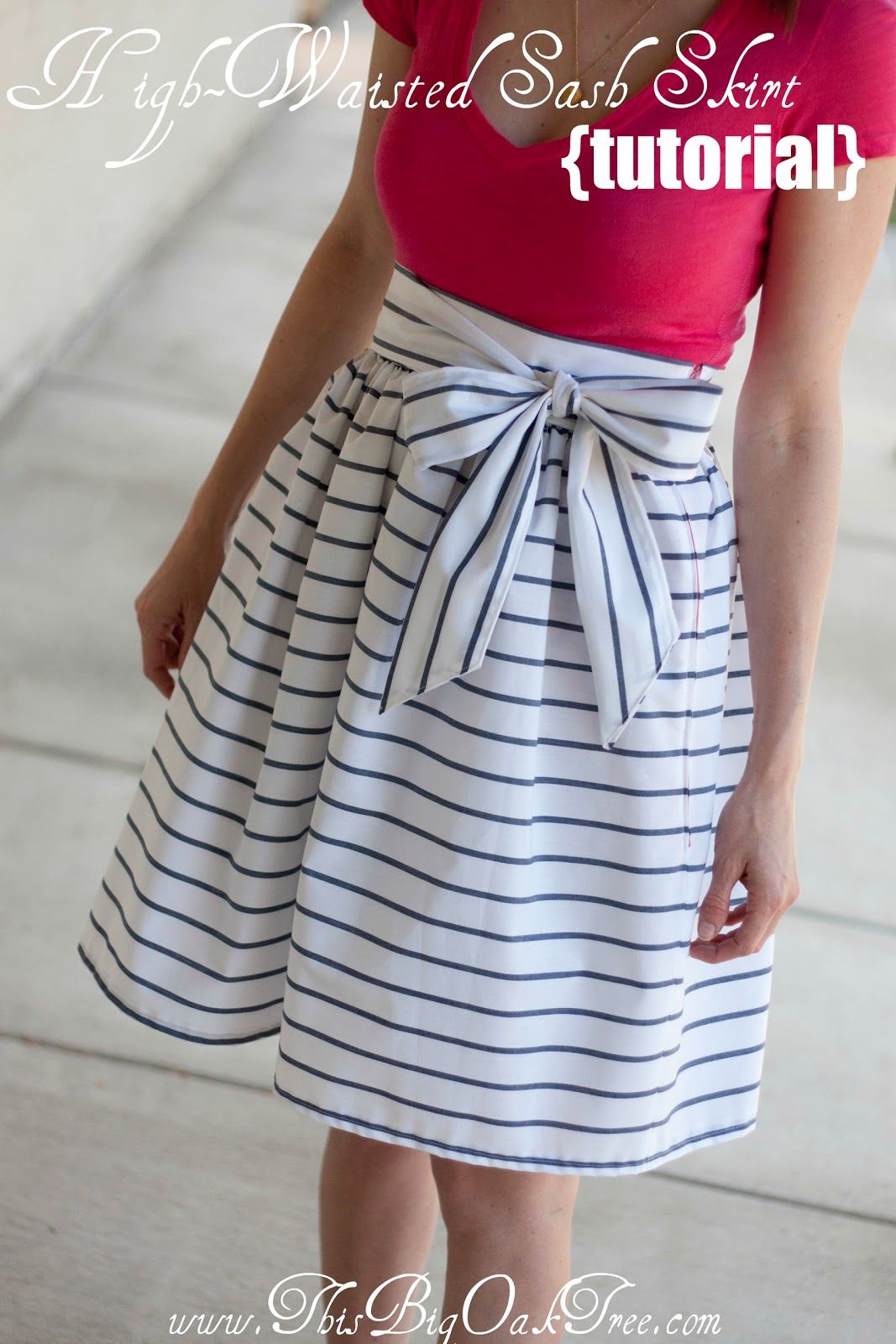 High waisted sash skirt