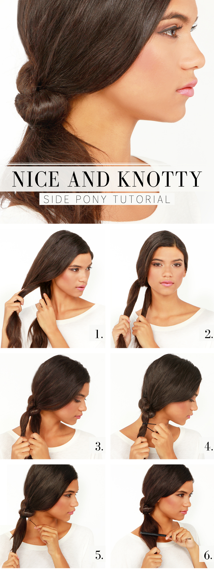 Knotty side ponytail tutorial